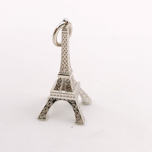 Tiffany & Co. Sterling Silver Eiffel Tower Paris France Charm Pendant with Pouch - Picture 4 of 5